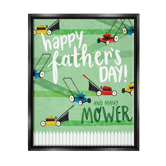 Stupell Industries Happy Father's Day Lawn Mowers Floater Framed Art